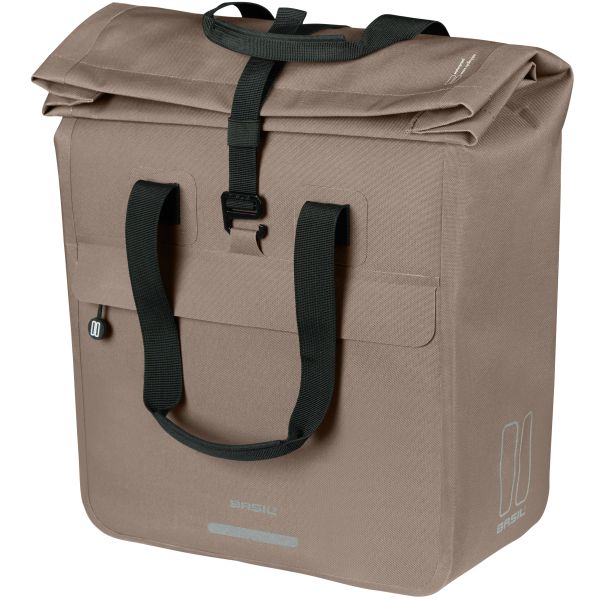 Basil Urban Dry Neo fietstas enkel met MIK-haken, 23-26 liter, waterdichte fietstassen voor stadsfietsen.