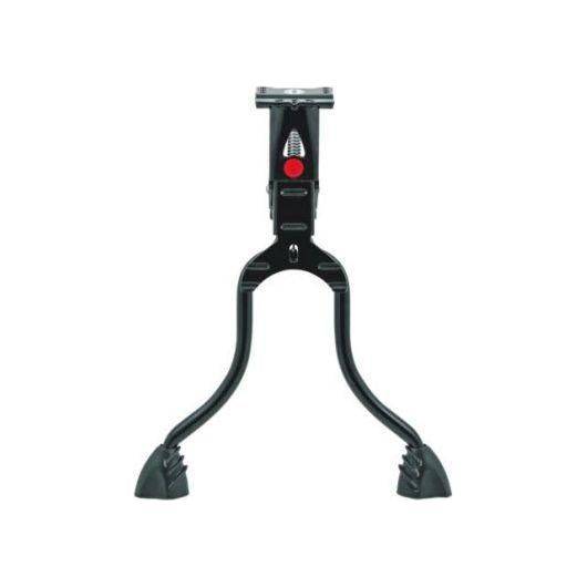 Hebie standaard met twee poten, middenstand kort 275 mm, geschikt voor fietsaccessoires of onderdelen.