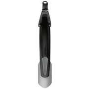 Zwart SKS X-Blade II achterspatbord van PVC met quick-release en diefstalbeveiliging op de fiets.