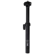 Zwart XLC Sp-S13 verende dropper zadelpen met remote, aluminium construction, zichtbaar met bedieningsknop en kabel.