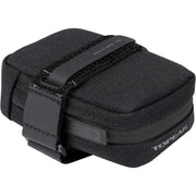 Topeak Elementa Seatbag Slim zadeltas in zwart, bevestiging aan fiets zadel met reflecterende details voor veilig fietsen