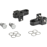 Zwart Mirage T6 aluminium crankdeel met roestvrijstalen bouten, geschikt voor fietsvergroting en reparatie.