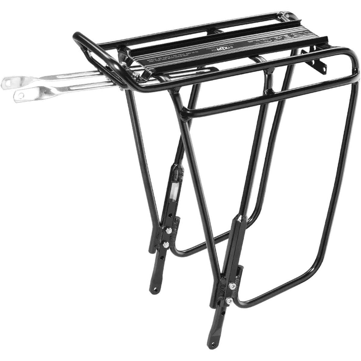 Topeak Uni Super Tourist DX 2.0 achterdrager voor bagagedrager op fiets, zwart, stevig en geschikt voor bagage.
