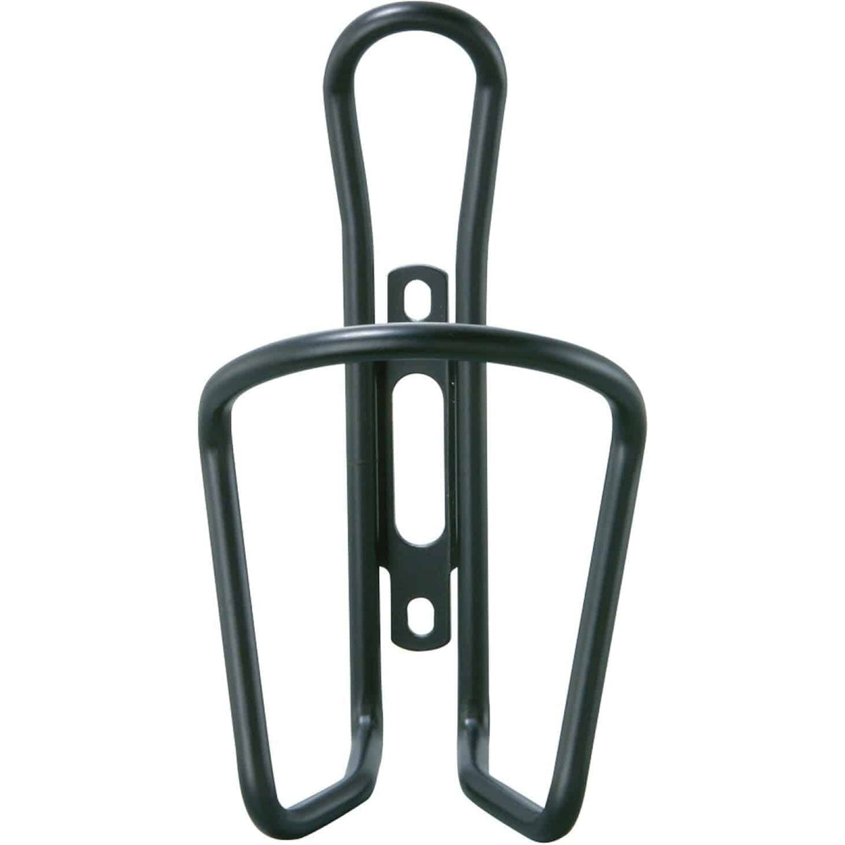 Zwarte Topeak Shuttle Cage Alu bidonhouder bevestigd aan een fiets, geschikt voor snelle en stevige bidonvastlegging.