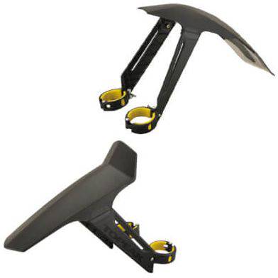 Topeak Defender XC1 voorspatbord, duurzaam en geschikt voor mountainbike, zichtbaar op de fiets in een natuurlijke omgeving