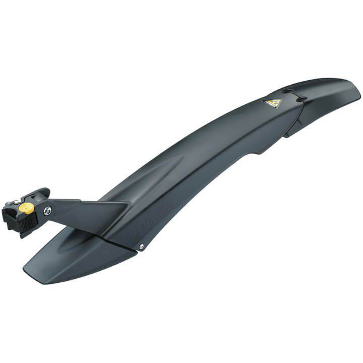 Topeak achterspatbord Defender Rx voor 27,5 en 29 inch mountainbikes, bescherming tegen modder en water, zwart kunststof.