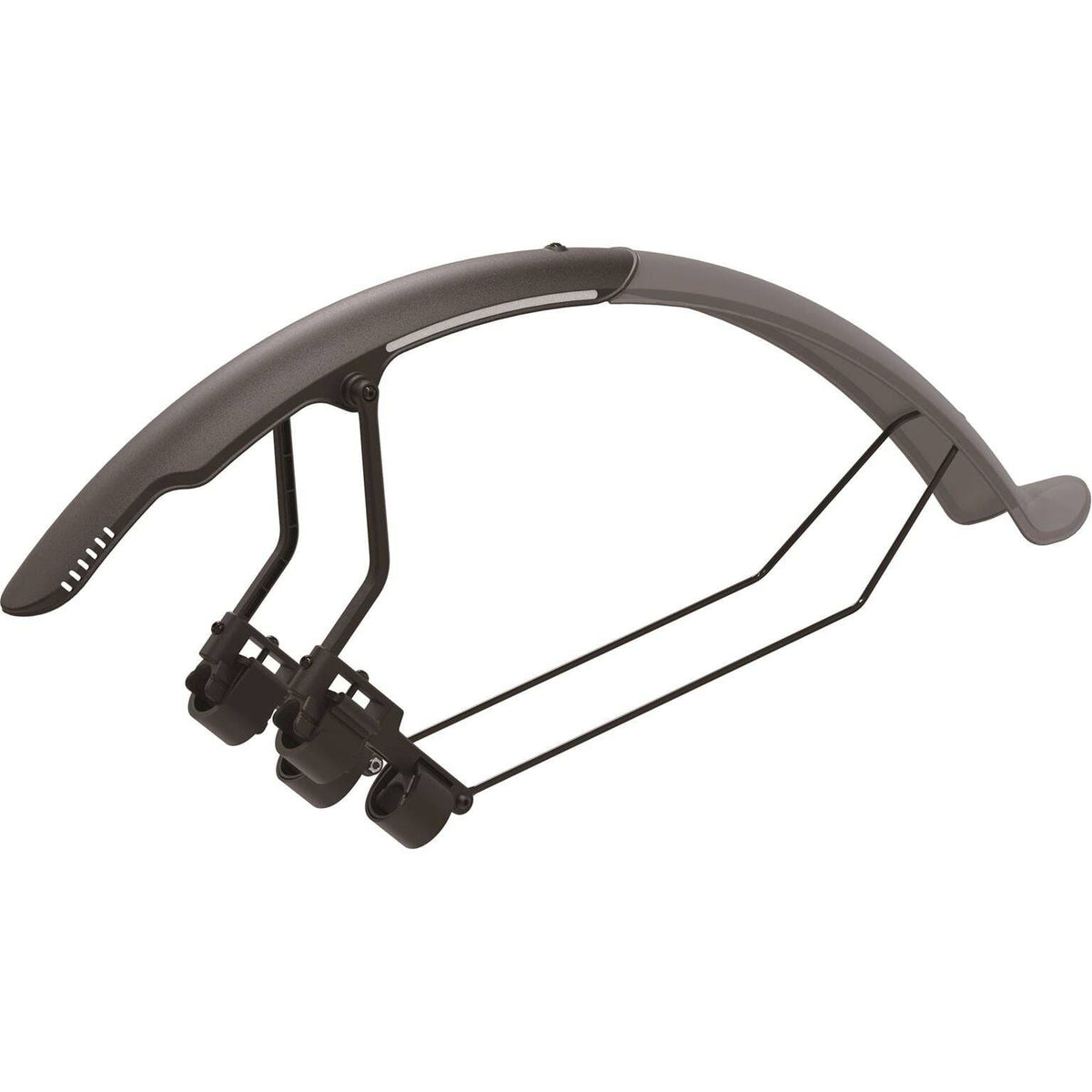 Achterspatbord van Topeak Tetrafender G2 Gravel, robuust zwart spatbord voor gravelbike, bevestigd aan achterwiel.