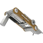 Zwarte Topeak Minitool Mini PT30 multitool met meerdere functies en compacte vorm, geschikt voor fietsreparaties.