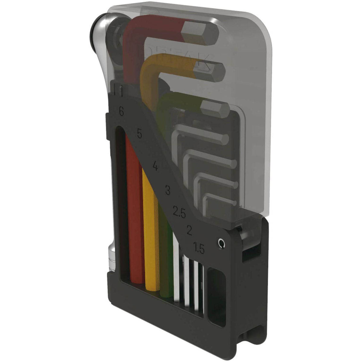 Topeak Inbus set Ratel Omni Toolcard met verschillende inbussleutels voor fietsreparaties en onderhoud.