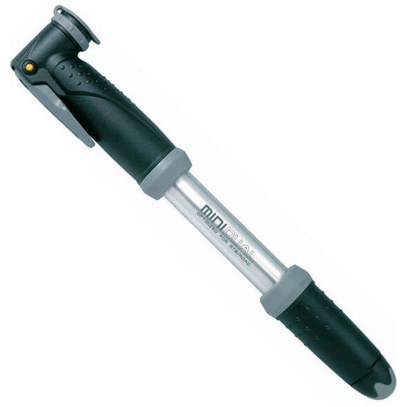 Topeak Minipomp Mini Dual, compacte fietspomp met dubbele cilinder voor snelle bandenspanning control.