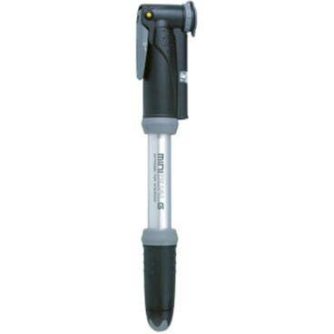 Topeak Minipomp Mini Dual G, compacte fietspomp met dual-inflatie voor banden, zwart en geel, zichtbaar in de afbeelding