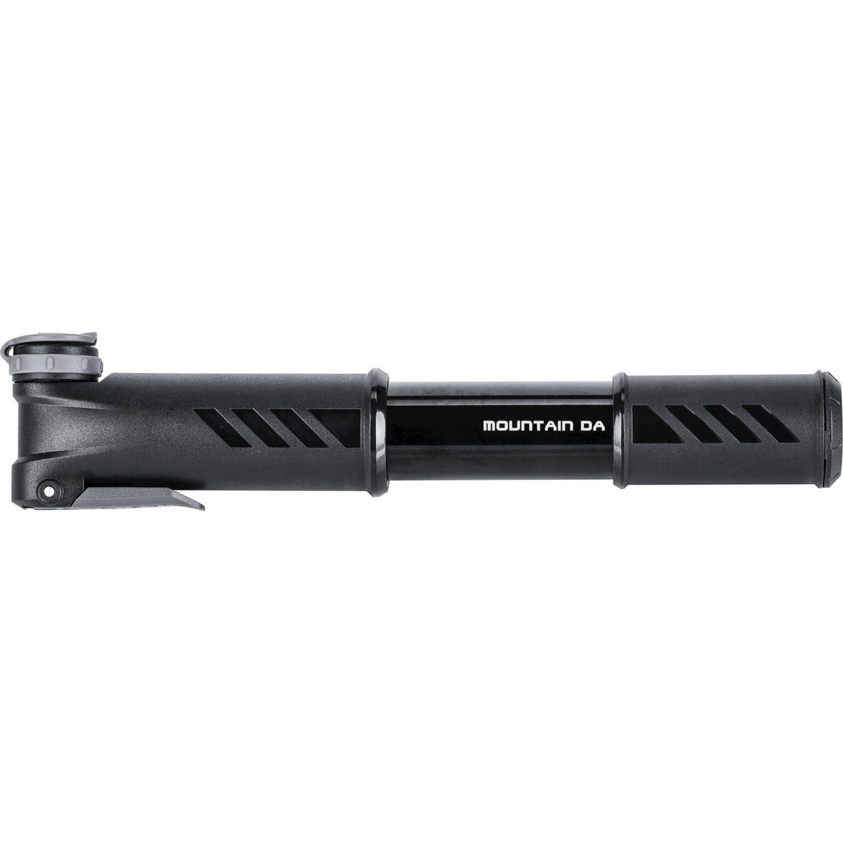 Topeak Minipomp Mountain Da, compacte fietspomp met drukmeter en rubberen handgreep voor mountainbikes.
