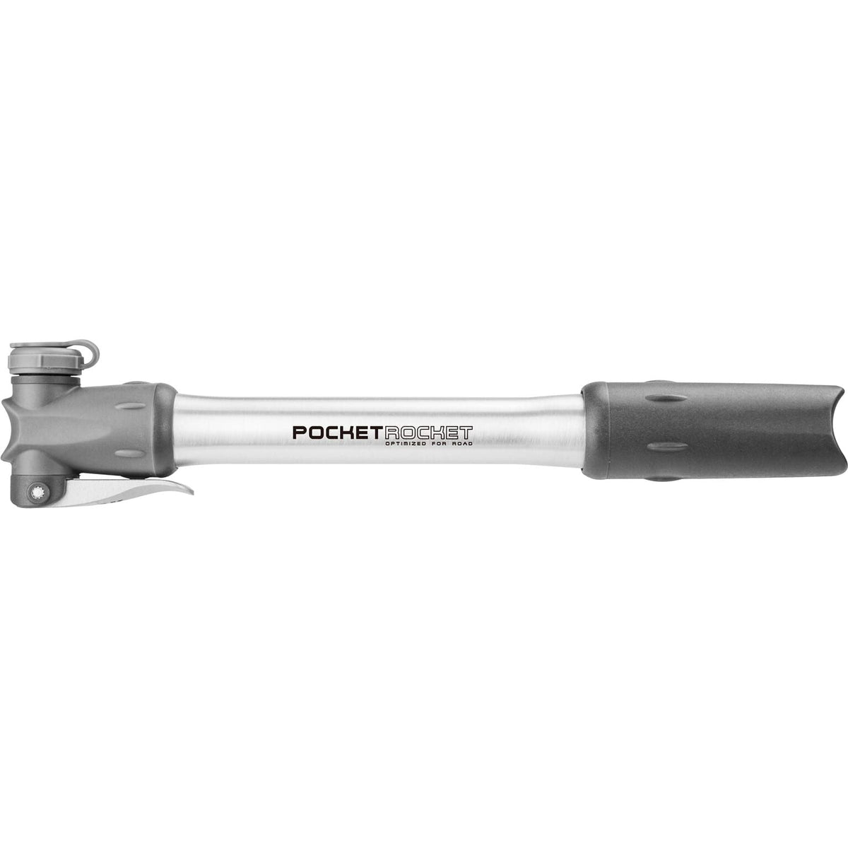 Topeak Minipomp Pocket Rocket MB, compacte fietspomp met snelventiel voor onderweg, zwart en handzaam.