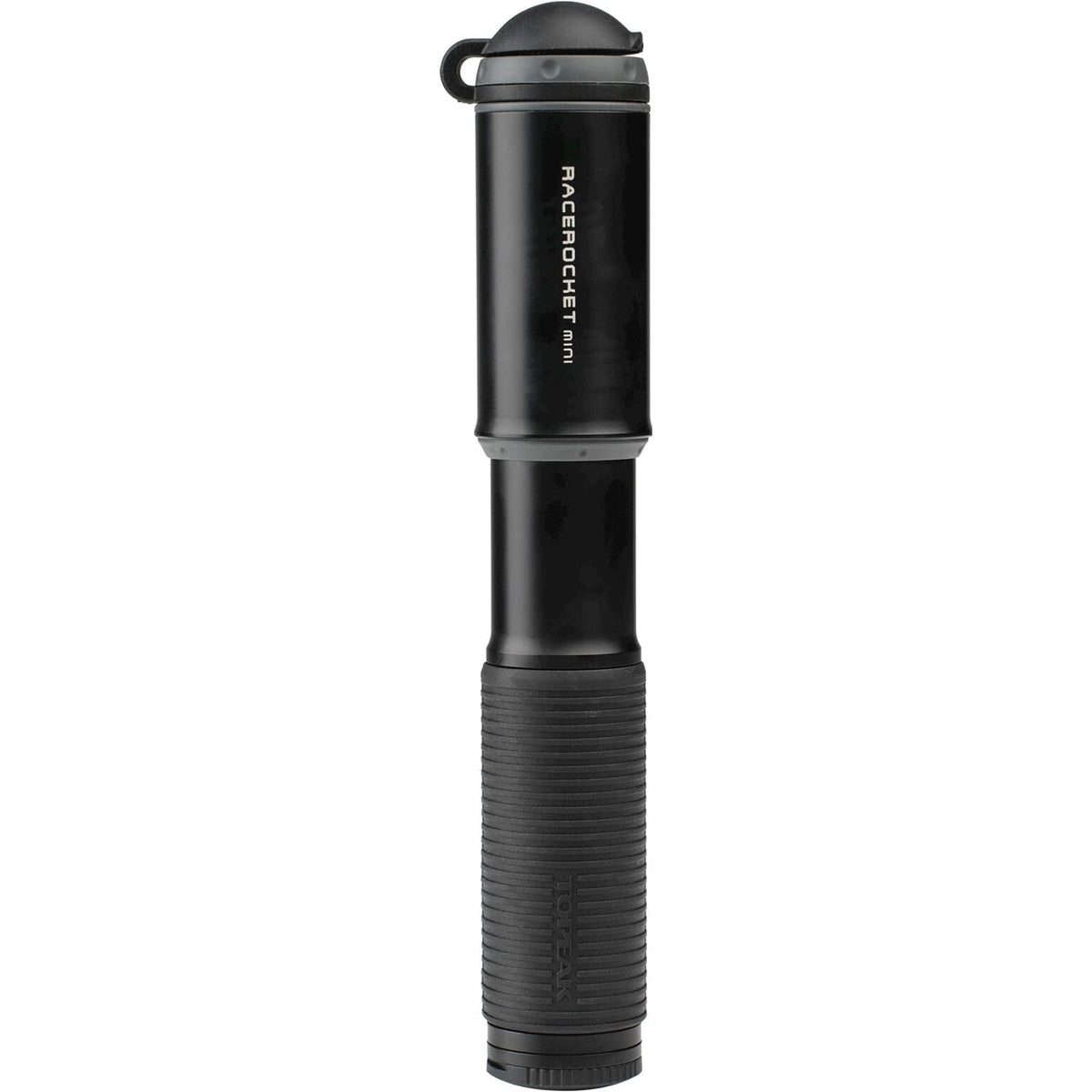 Topeak Race Rocket Mini minipomp in zwart met handgreep en ventieladapter voor snel oppompen van fietsbanden