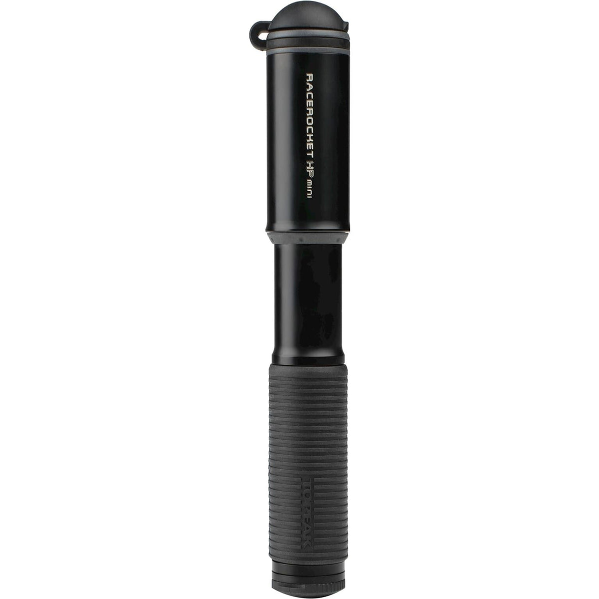 Stijlvolle Topeak Race Rocket Hp Mini minipomp voor snelle en gemakkelijke bandenoplossingen, zwart en compact design.