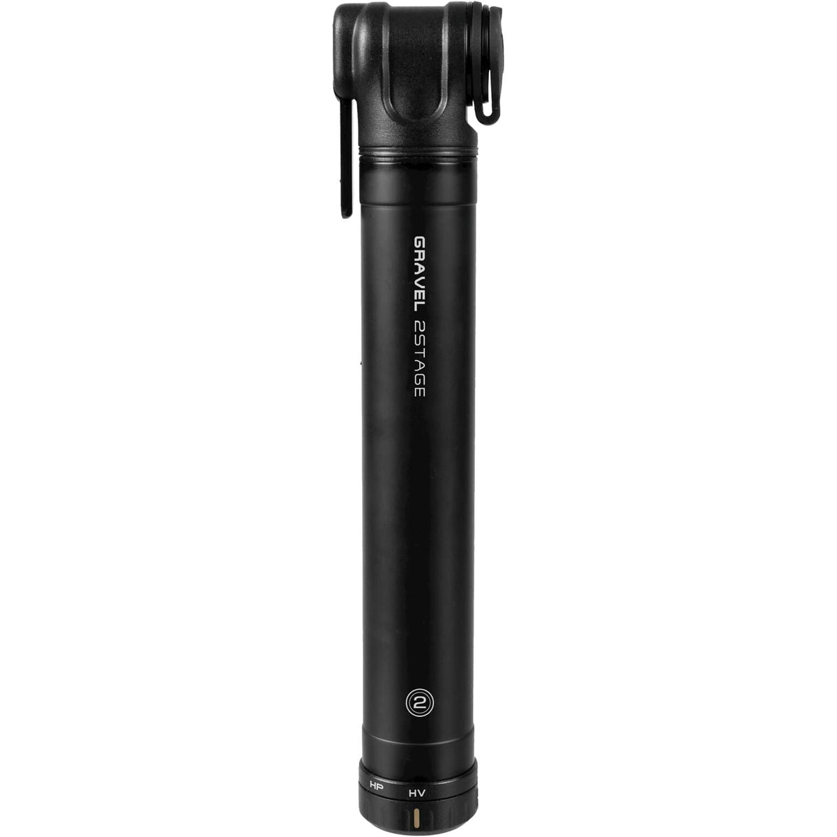 Topeak Minipomp Gravel 2Stage, compacte fietspomp met twee standen voor snel en efficiënt oppompen.
