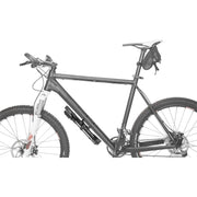 Topeak Minipomp Turbo Morph Digital, compacte fietspomp met digitale drukmeter en flexibele slang voor gemakkelijk oppompen.