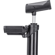 Topeak Minipomp Turbo Morph Digital, compacte fietspomp met digitale manometer en uitklapbare voet voor gemakkelijk gebruik.
