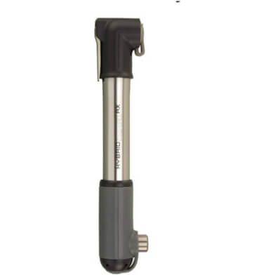 Groene Topeak Minipomp Hybrid Rocket Rx met digitale drukmeter en compacte handpomp voor fietsbanden