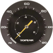 Topeak Joeblow Urban Ex vloerpomp met digitale manometer en zachte handgrepen voor fietsbanden.