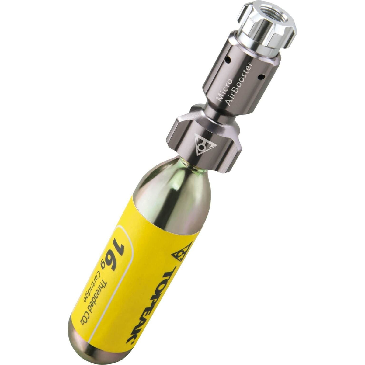 Topeak Micro Airbooster CO2-pomp voor snel en efficiënt oppompen van banden, compact en draagbaar design