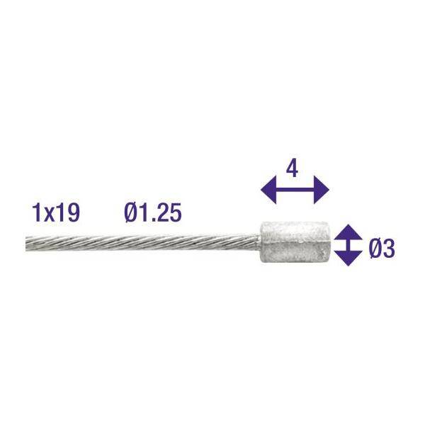 Elvedes Gas Binnenkabel 2.15M Nippel 4X3 6413 - Le Coq Wielerartikelen