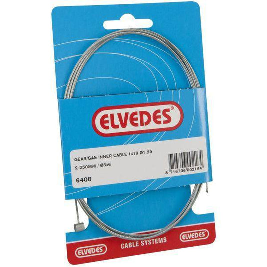 Elvedes Schakel Binnenkabel 2M Nippel 5X6 6408 Bromfiets - Le Coq Wielerartikelen