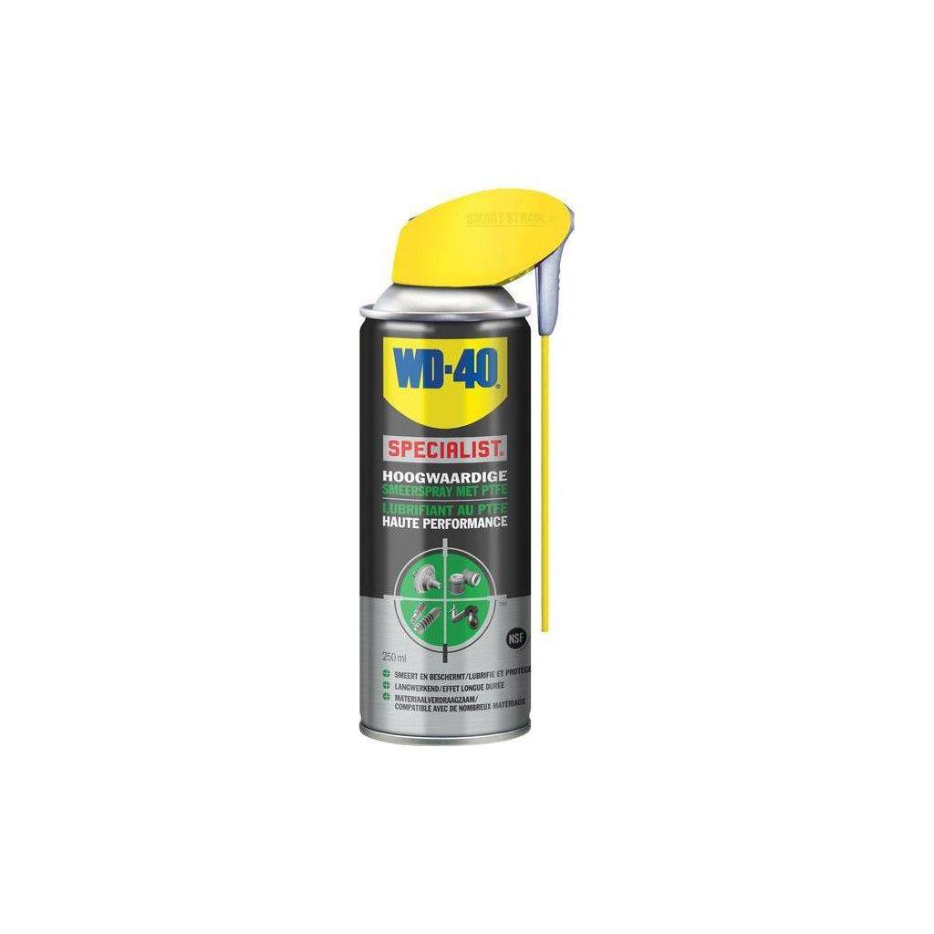 Wd-40 Specialist smeerspray met PTFE, 250 ml, sprayfles met handige Smart Straw voor effectieve smering en bescherming.