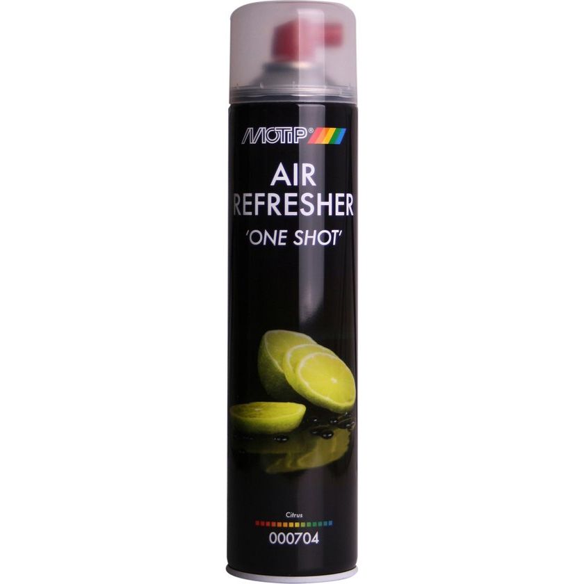 Motip Air Refresher One-Shot Citrus spray fles, frisse citrusgeur, schoonmaakmiddel voor luchtverfrissing, 600 ml