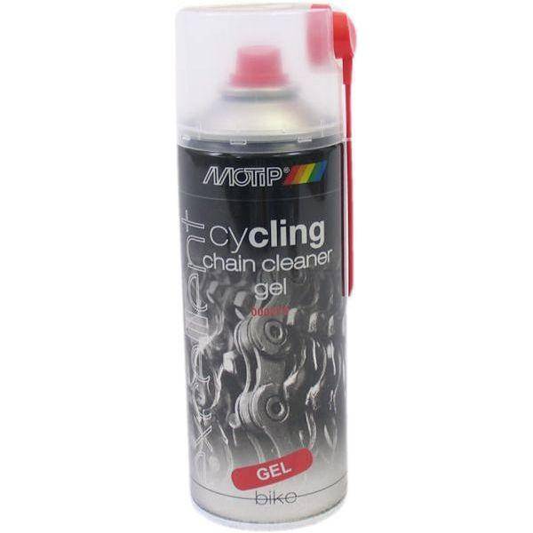 Motip Cycling Chaincleaner Gel 400ml, smeermiddel voor het reinigen en onderhouden van fietskettingen.