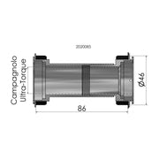 Elvedes Trapas Cupset Twistfit voor Campagnolo BB386 in zwart, zichtbaar met onderdelen en details op de afbeelding