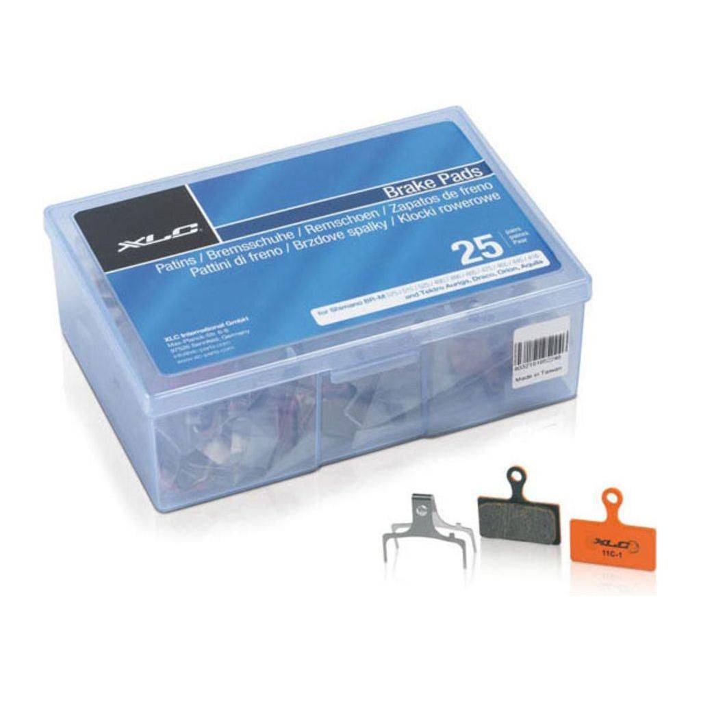 XLC schijfremblokjes set voor Shimano XTR 2011, originele remblokken voor betrouwbare remprestaties, zichtbaar in de afbeelding.
