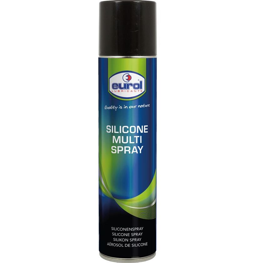 Eurol Silicone Multi Spray 400ml, sprayfles met siliconen spray voor smering en bescherming, op de afbeelding te zien.