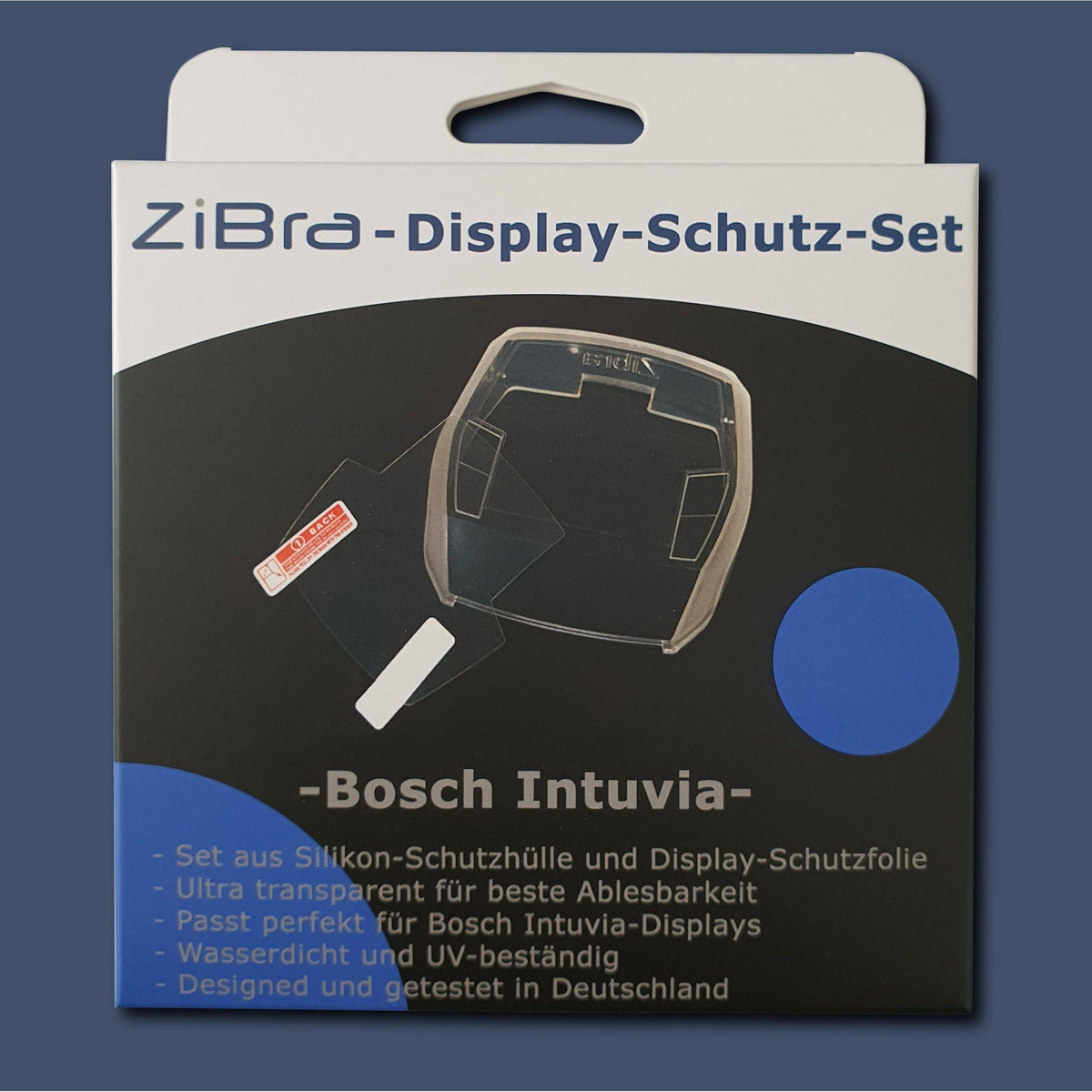 Zibra Bosch Intuvia displaybescherming voor telefoon en camera houders, geschikt voor veilige montage en bescherming.