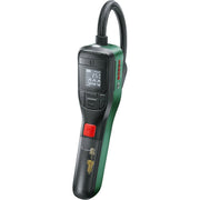 Bosch Easypump elektrische fietspomp met USB-C, toont de compacte pomp met digitale display en drukknop voor snel oppompen.