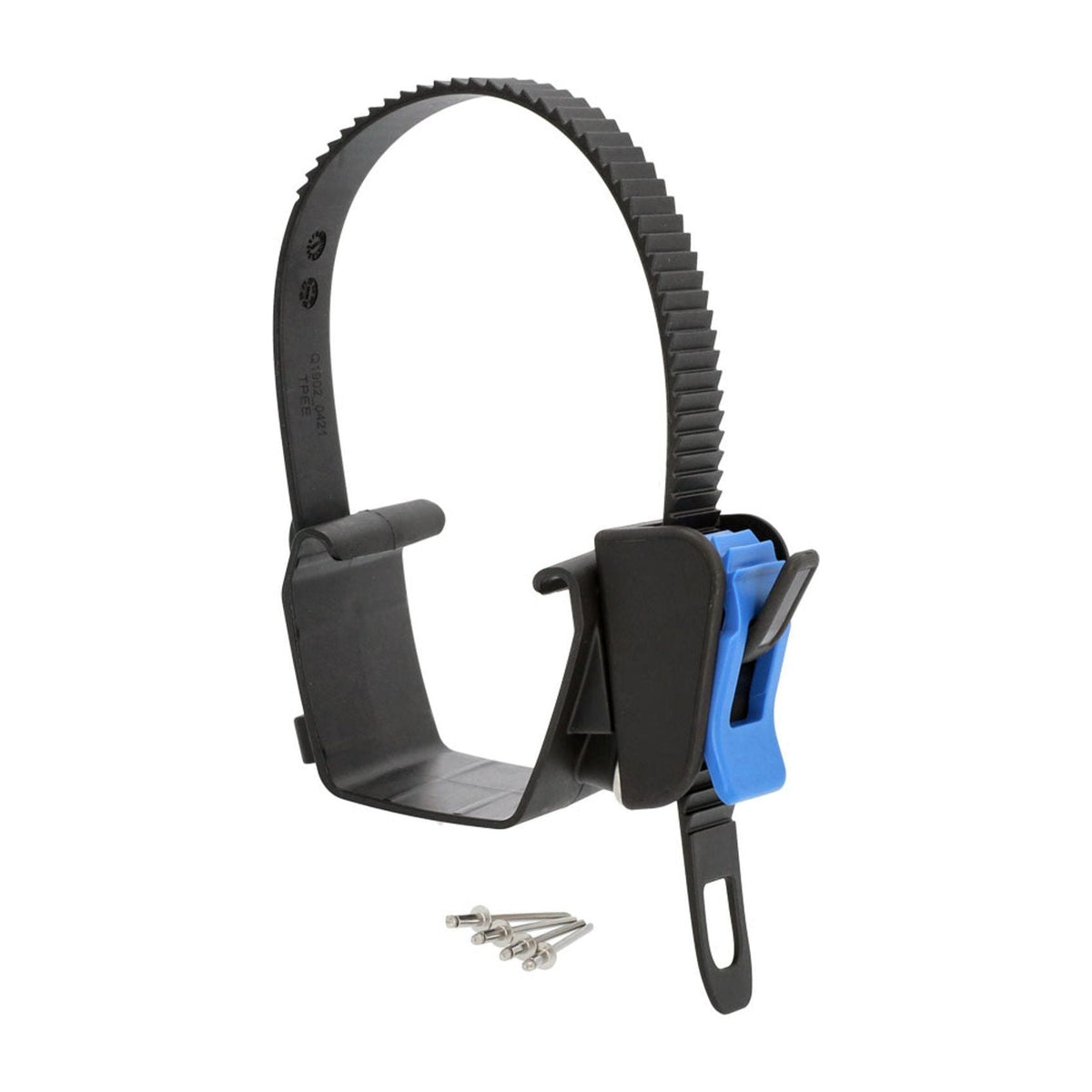 XLC Almada Work-E CC-X43 wielhouder in grijs en blauw, bevestigingsbeugel voor elektrische fiets, zichtbaar op de afbeelding.