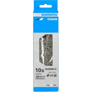 Shimano CN-E6090-10 10-speed ketting voor e-bike Shimano Steps, zichtbaar op de afbeelding.