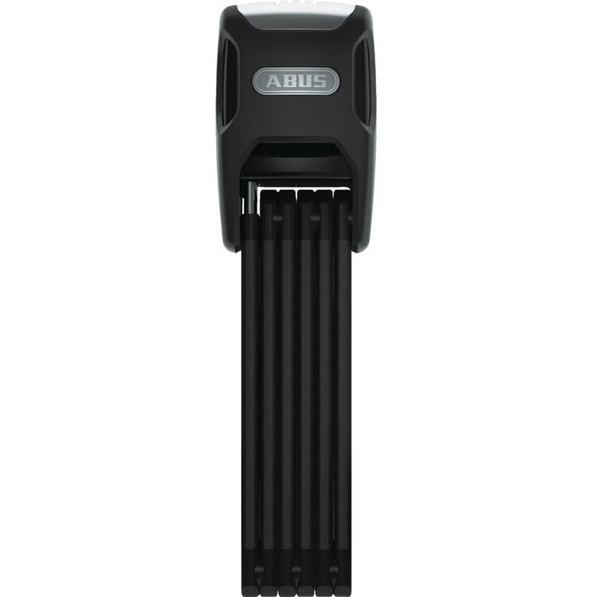 Zwart Abus Bordo Alarm 6000Ka/90 vouwslot, 90 cm lang, met Xplus Alarm voor extra beveiliging.