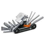 SKS Tom 18 multitool met 18 functies in een neopreen etui, compact en veelzijdig voor reparaties en onderhoud.