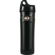 Zwarte/oranje SKS Toolbox Bidon met waterdichte behuizing en 0,9 liter inhoud, geschikt voor fietsaccessoires.