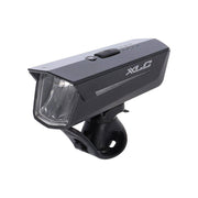 Zwarte XLC Proxima CL- LED USB koplamp met verstelbare bevestiging en heldere verlichting voor fiets.