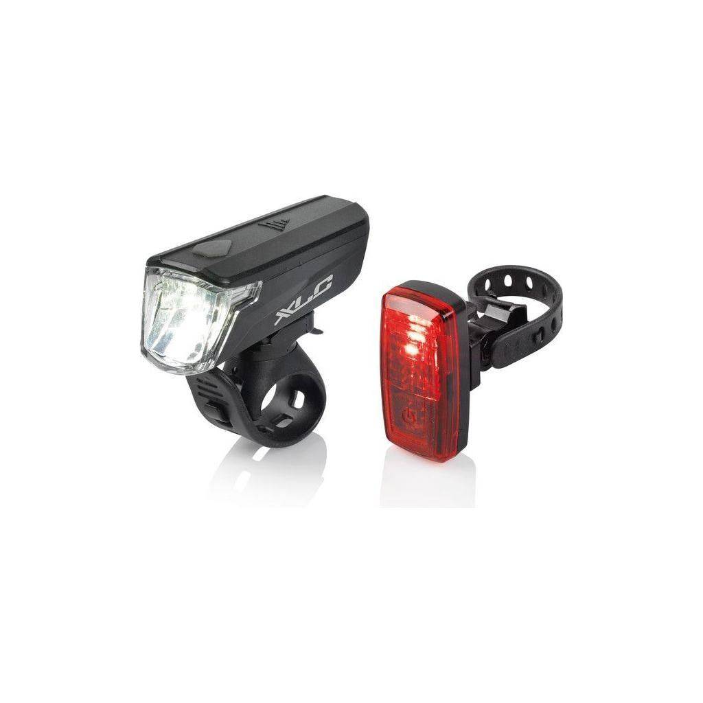 Zwart verlichtingsset XLC Lampset Comp Capella CL-S20 met batterij en LED-verlichting, inclusief lampen en bedieningsknoppen.