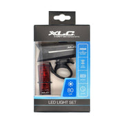 XLC Lampset Proxima Pro Cl-S25 verlichtingsset met voor- en achterlicht, inclusief kabels en bevestigingsmateriaal, voor fietsen