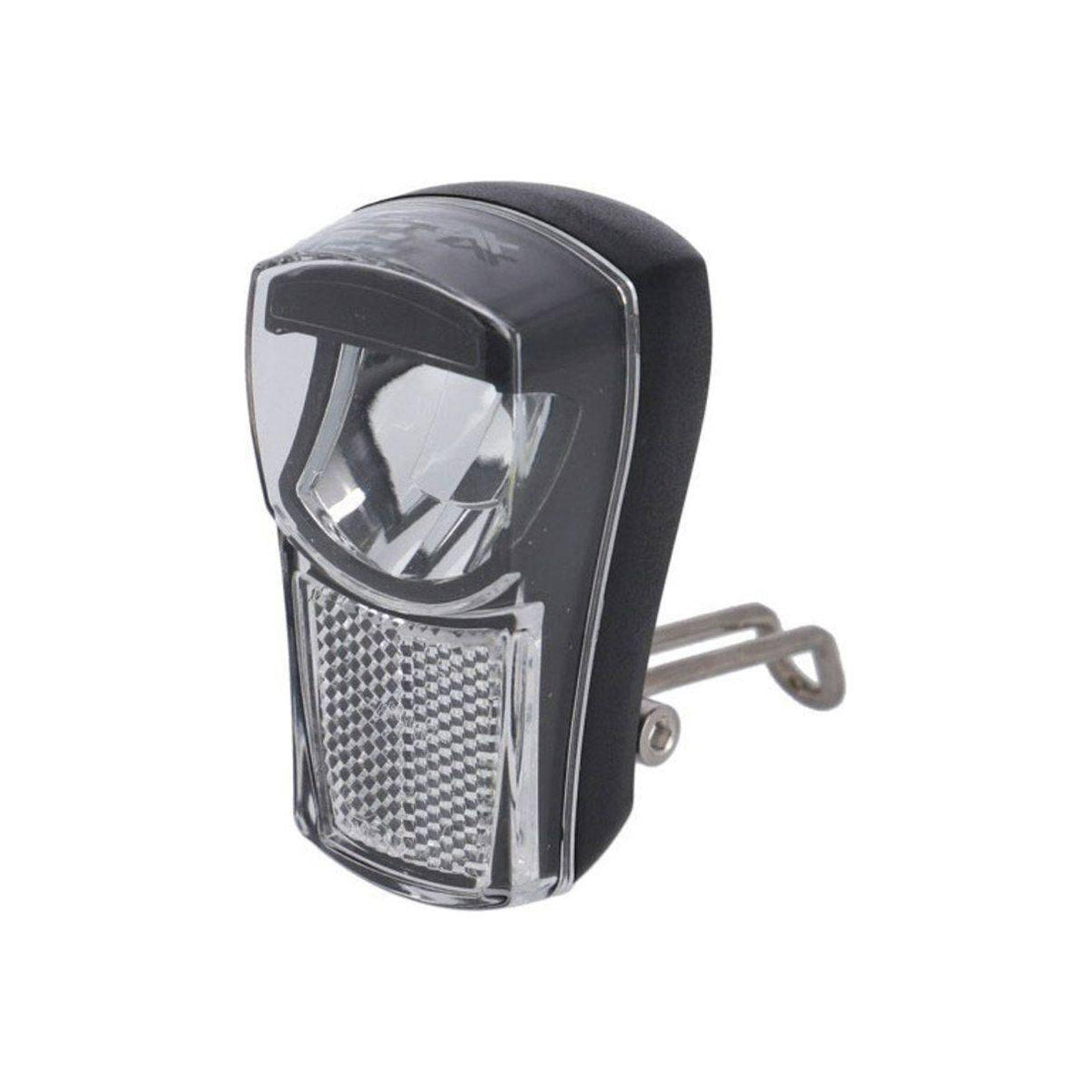 Heldere XLC Cl-E03 koplamp met verstelbare bevestiging en krachtige LED-verlichting voor fietsgebruik.