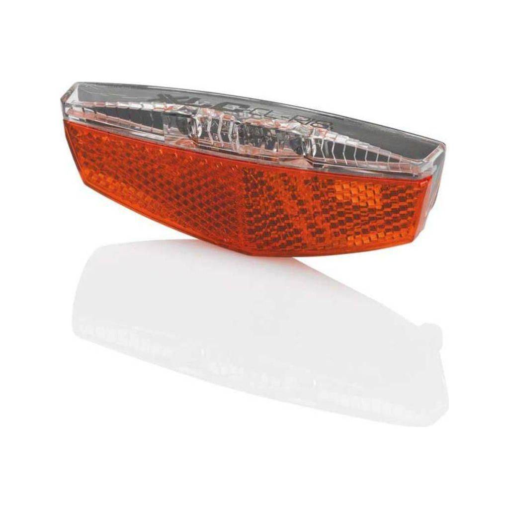 Zwart XLC achterlicht voor e-bike, LED met standlicht, geschikt voor naafdynamo, 50/80mm bevestiging, zichtbaar met lichtknop