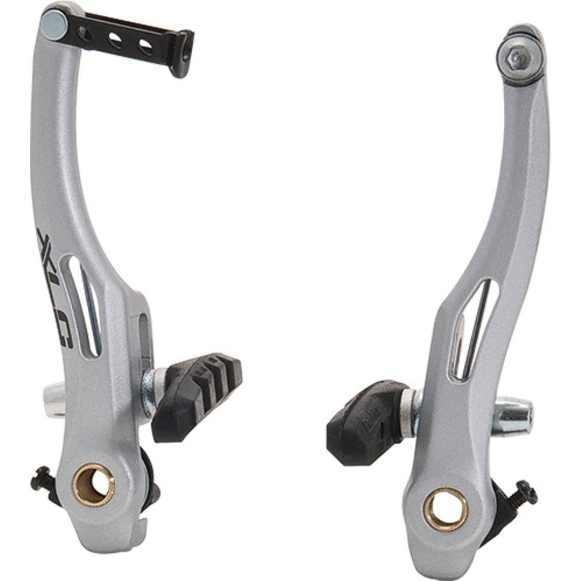 Zilveren XLC V-brake remmen voor voor- en achterwiel van racefiets, geschikt voor velgremmen, model Br-V03.