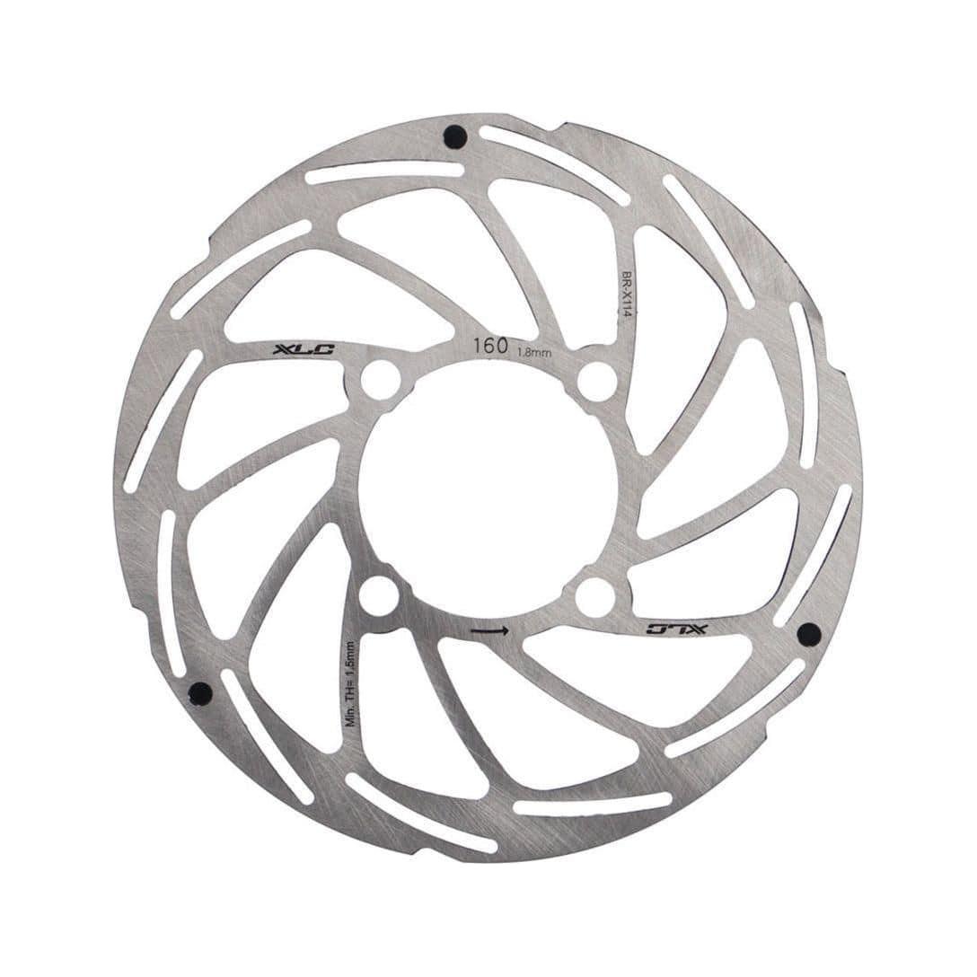 Zilveren XLC Brx114 remschijf 2.0mm voor Rohloff 4-Gats, gedetailleerd zichtbaar op de afbeelding.