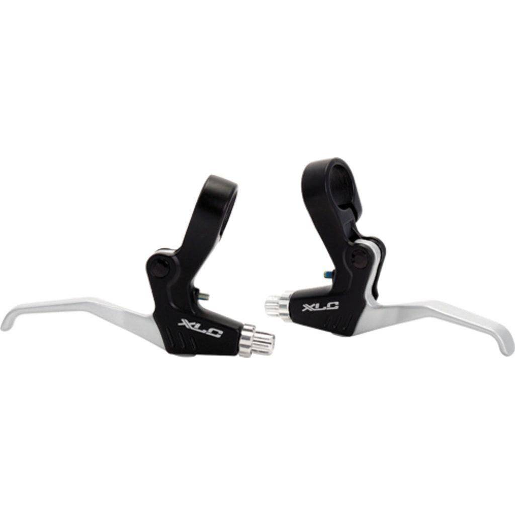 Zwarte en zilveren XLC V-brake remgreep voor losse remgrepen, geschikt voor V-brakes op fietsen.