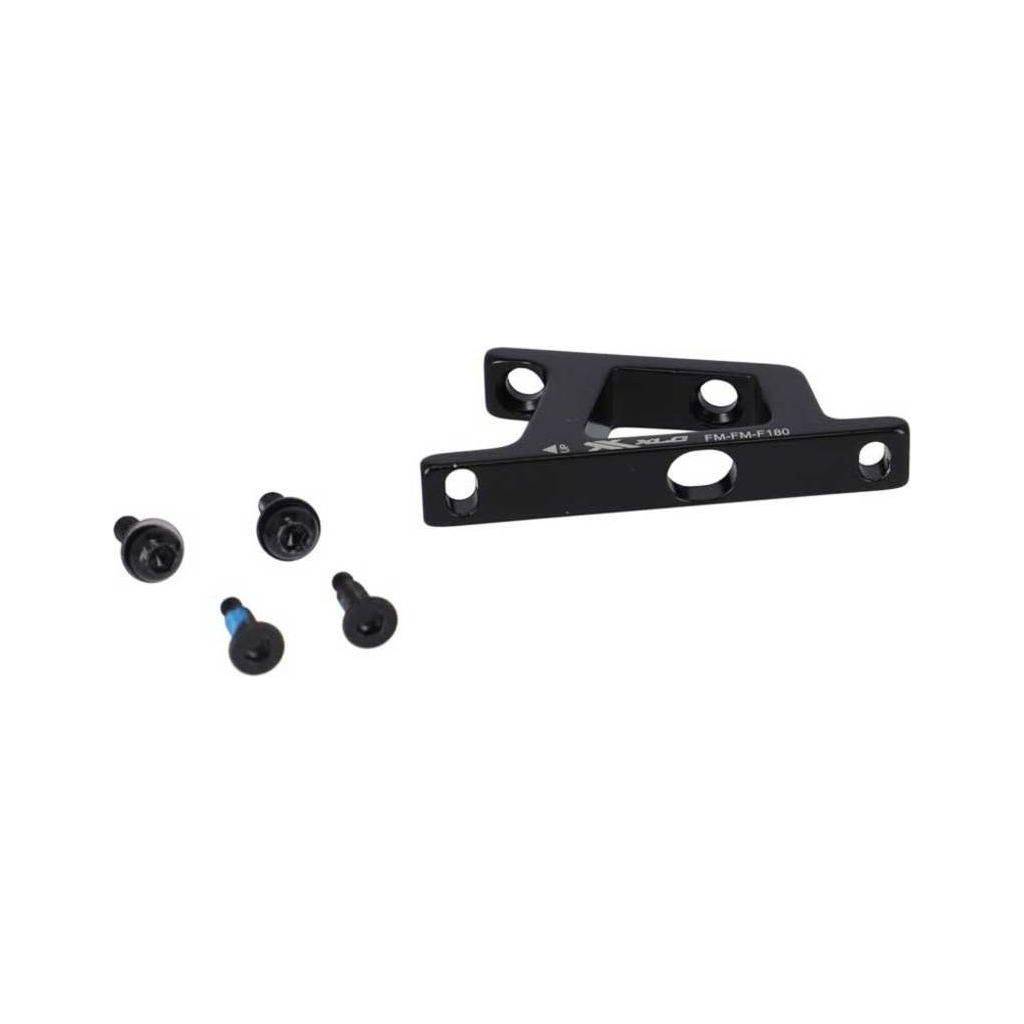 XLC remschijfadapter voor voorwiel, 140/180 mm, zwart/zilver, geschikt voor fietsremmen, model BRX107.