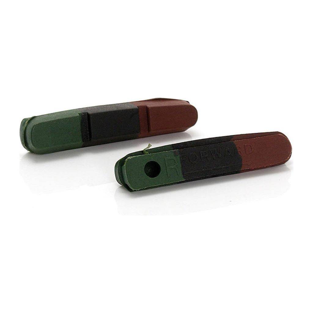 XLC remblokjes velgrem set van 4, 55 mm groen, zwart en rood voor racefietsen, compatibel met velgremmen.